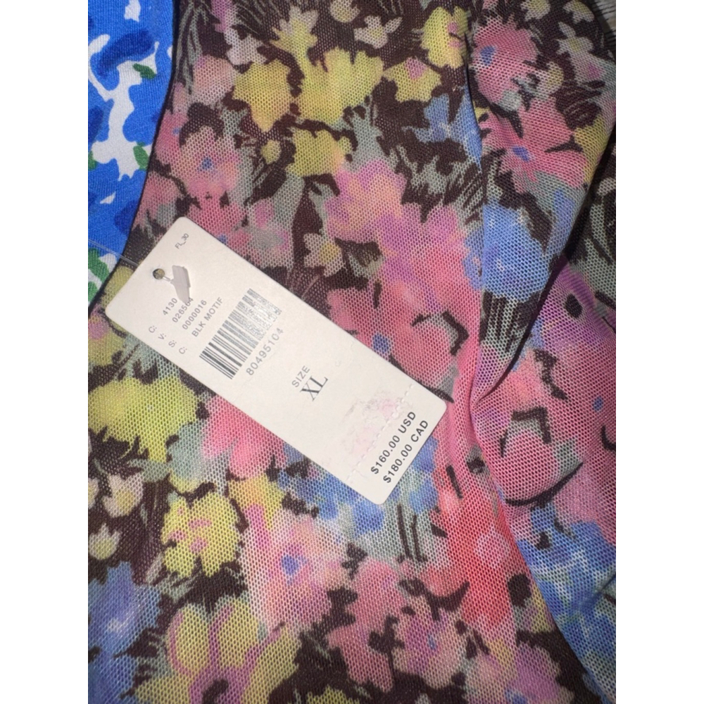 NWT women’s ANTHROPOLOGIE floral colorful Mesh Halter Mock-Neck midi Dress sz XL - Picture 8 of 11